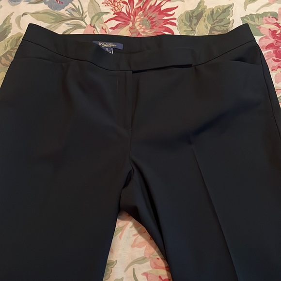 BROOKS BROTHERS Size 16 Black Wool Stretch Trouser No Pleat Wool Career Casual - Picture 12 of 13